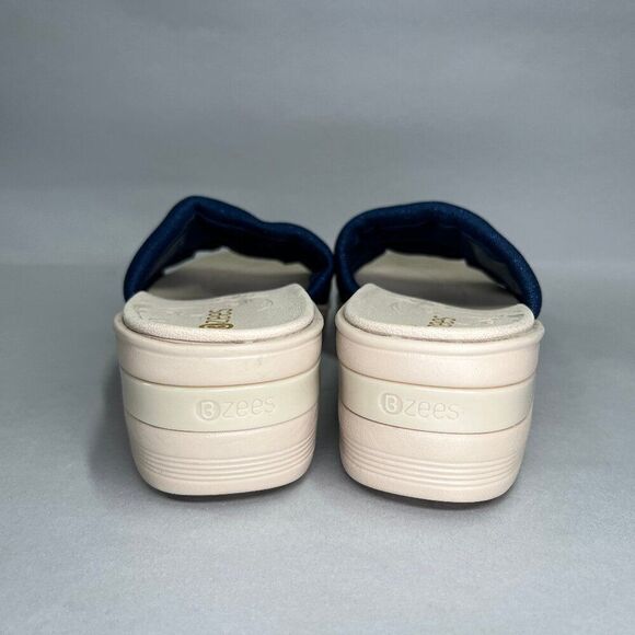 Bzees Dynasty Sandals Women's Size 8 Blue Bright Wedge Beach Slide‎ Flip Flops - Picture 5 of 11